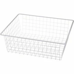 Best deal ✔️ Marlin Steel Wire Tote Basket - White 18-1/4"L x 17"W x 7-3/16"H Plain Steel Price Each for Qty 5+ 💯