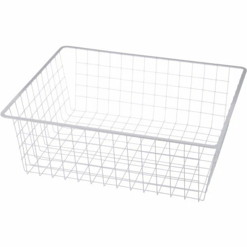 Buy 🔔 Marlin Steel Wire Tote Basket - White 18-1/4"L x 17"W x 7-3/16"H Plain Steel Price Each for Qty 1-4 ⭐