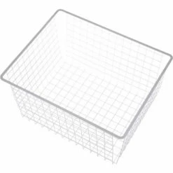 Deals 🔥 Marlin Steel Wire Tote Basket - White 18-1/4"L x 17"W x 11-1/4"H Plain Steel Price Each for Qty 5+ 🥰