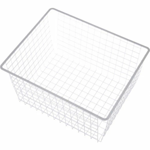 Deals 🔥 Marlin Steel Wire Tote Basket - White 18-1/4"L x 17"W x 11-1/4"H Plain Steel Price Each for Qty 5+ 🥰