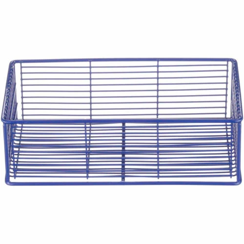Cheap ๐งจ Marlin Steel Wire Tote Basket - Blue 11"L x 6"W x 3-1/2"H Plain Steel - Price Each for Qty 1-4 ๐ฅ