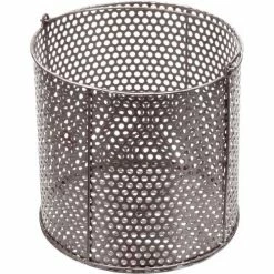 Best Sale ⌛ Marlin Steel Perforated Round Basket 8-5/8"Dia x 8-1/4"H Plain Steel - Price Each for Qty 1-4 🎉
