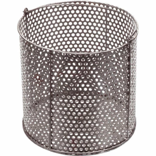 Best Sale โ Marlin Steel Perforated Round Basket 8-5/8"Dia x 8-1/4"H Plain Steel - Price Each for Qty 1-4 ๐