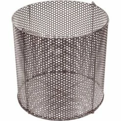 Outlet 🎁 Marlin Steel Perforated Round Basket 12-3/4"Dia x 12-3/8"H Plain Steel - Price Each for Qty 5+ 😍