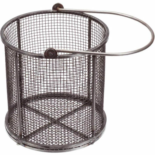 Discount ๐ Marlin Steel Round Wire Basket 8-5/8"Dia. x 8-5/8"H 0.25" Wire - Plain Steel - Price Each for Qty 5+ ๐