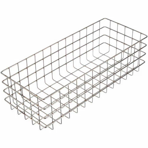 Hot Sale ๐ Marlin Steel 316 Wire Basket 20-1/4"L x 8-1/8"W x 6"H - Stainless Steel - Price Each for Qty 1-4 ๐